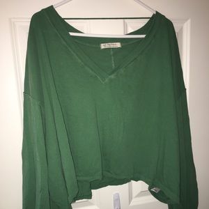 Free People Flowy green shirt